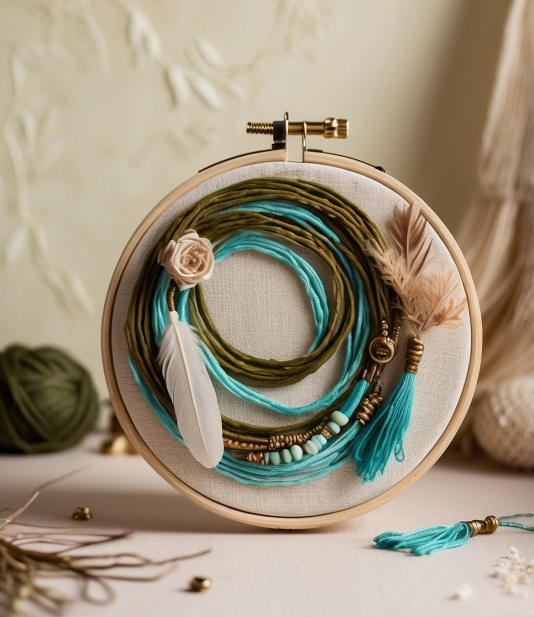 atelier entrance with embroidered pieces